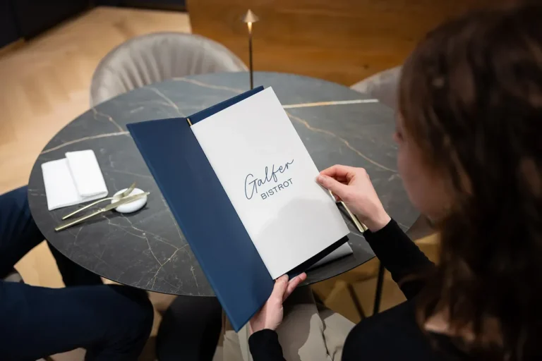 Menu cartaceo ristorante Galfer Bistrot